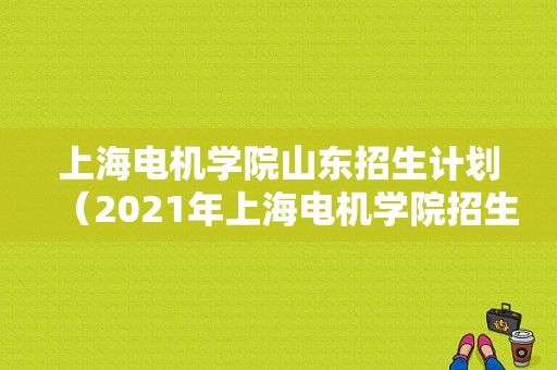 上海电机学院山东招生计划（2021年上海电机学院招生简章）