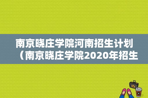 南京晓庄学院河南招生计划（南京晓庄学院2020年招生）