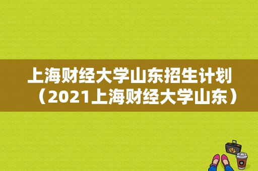 上海财经大学山东招生计划（2021上海财经大学山东）