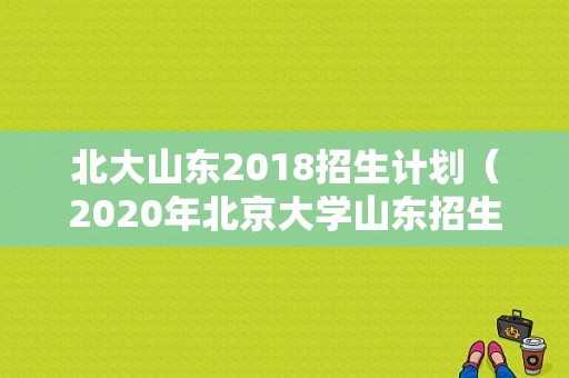 北大山东2018招生计划（2020年北京大学山东招生计划）
